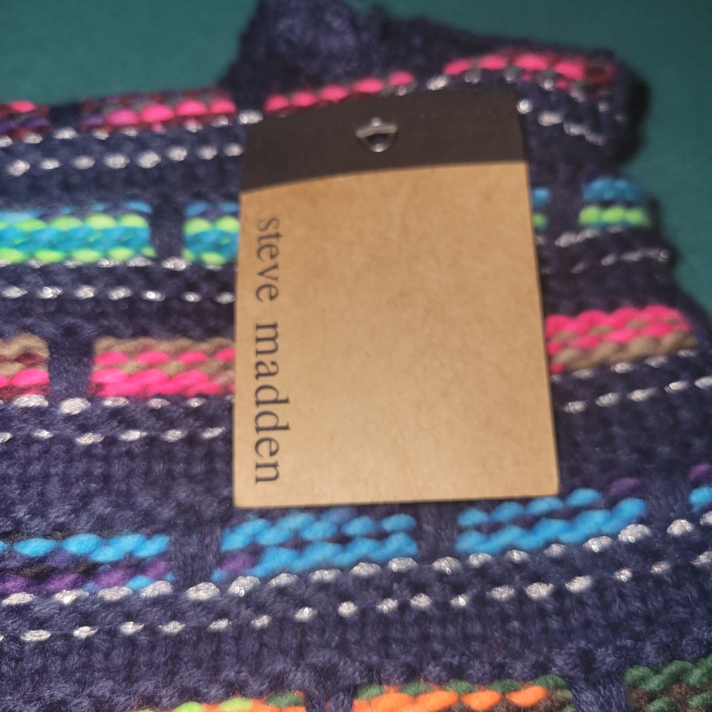 Steve Madden Navy and Multicolor Men's Sweater